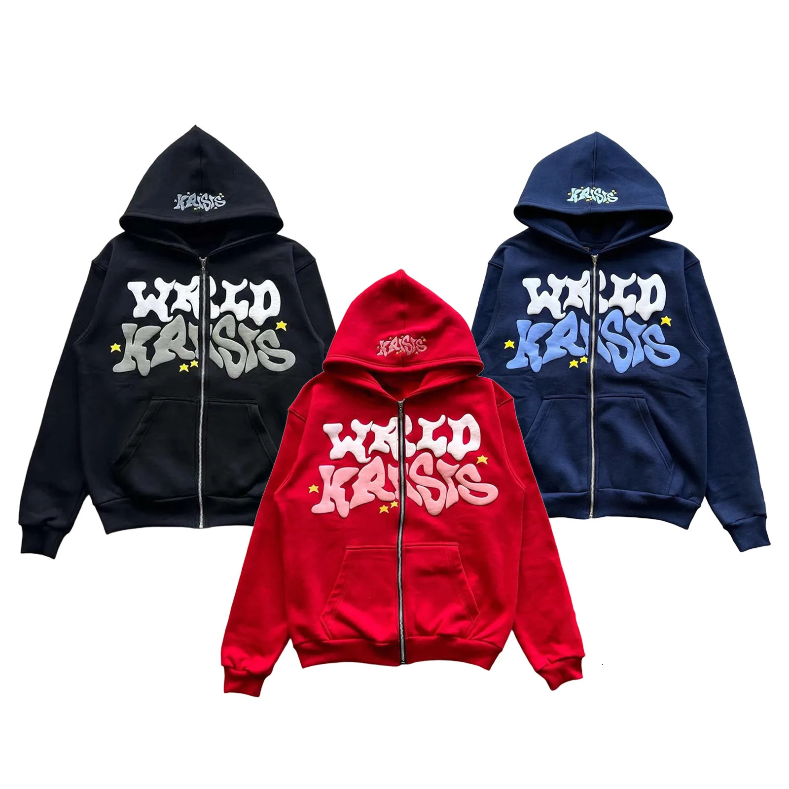 Y2k Hoodies Puff Print Hoodie Grunge Graphic Zip Up Hoodies Gothic Fashion Jacket Hip Hop Streetwear Aesthetic Sweatshirts 251110