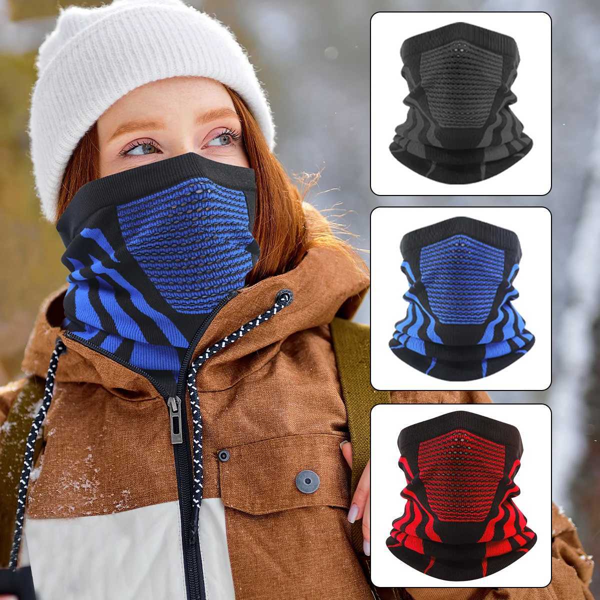 Colors Winter Breathable Comfortable Thermal Knitted Scarf Faces Cover Neck Warmer Bicycle Cycling Ski Tube Scarf Hiking Masks S251110