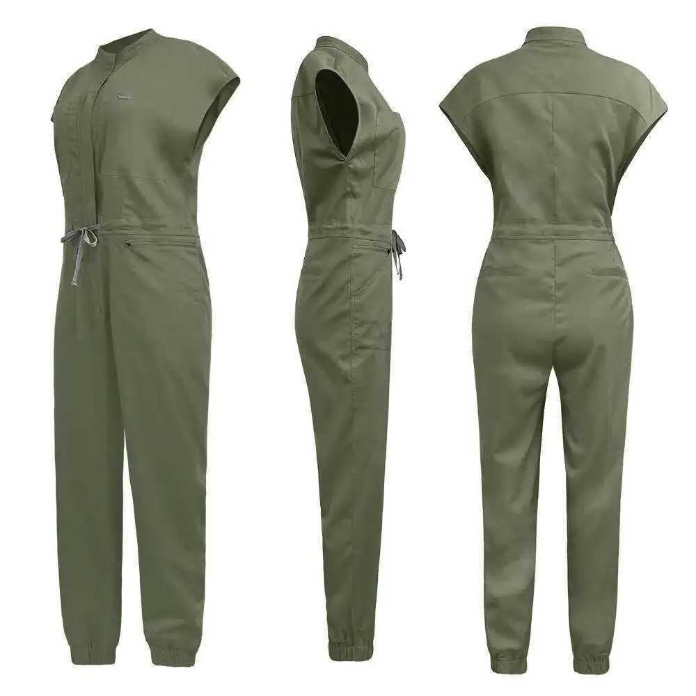 New integrated high-end medical frosted bracket collar fly Slve zipper operating room doctor nurse nursing work clothes X250410