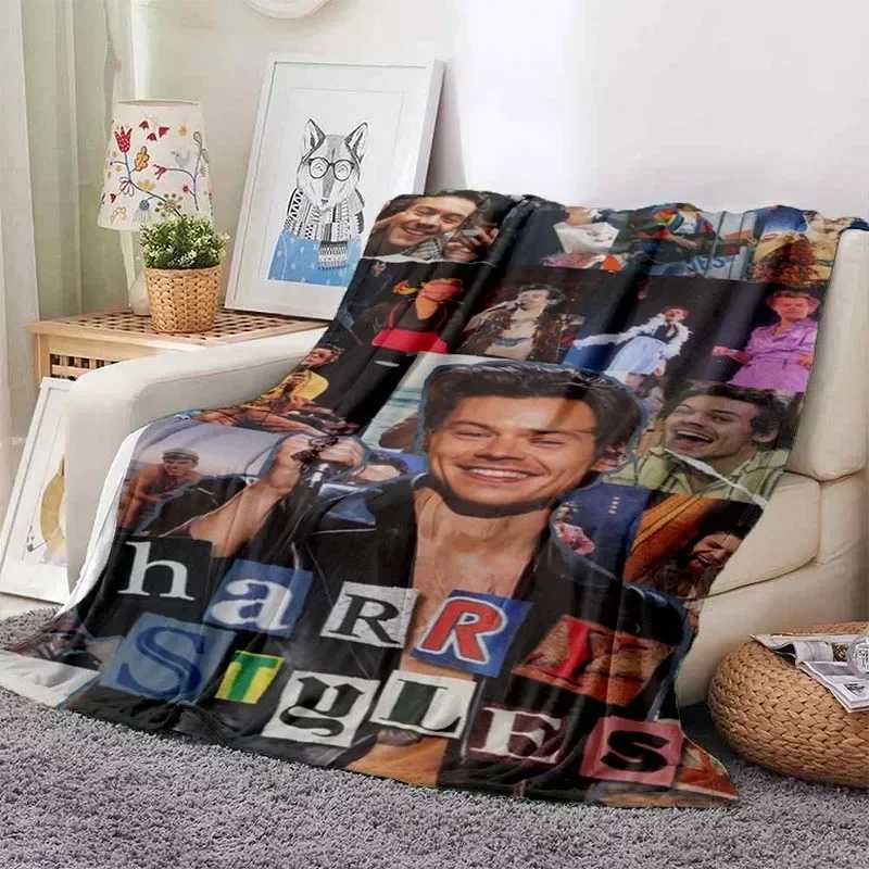 Harrystyles Flannel Soft Blanket Warm Retro Blankets for Beds Bedroom Living Room Sofa Blanket Travel Picnic Blanket C251111