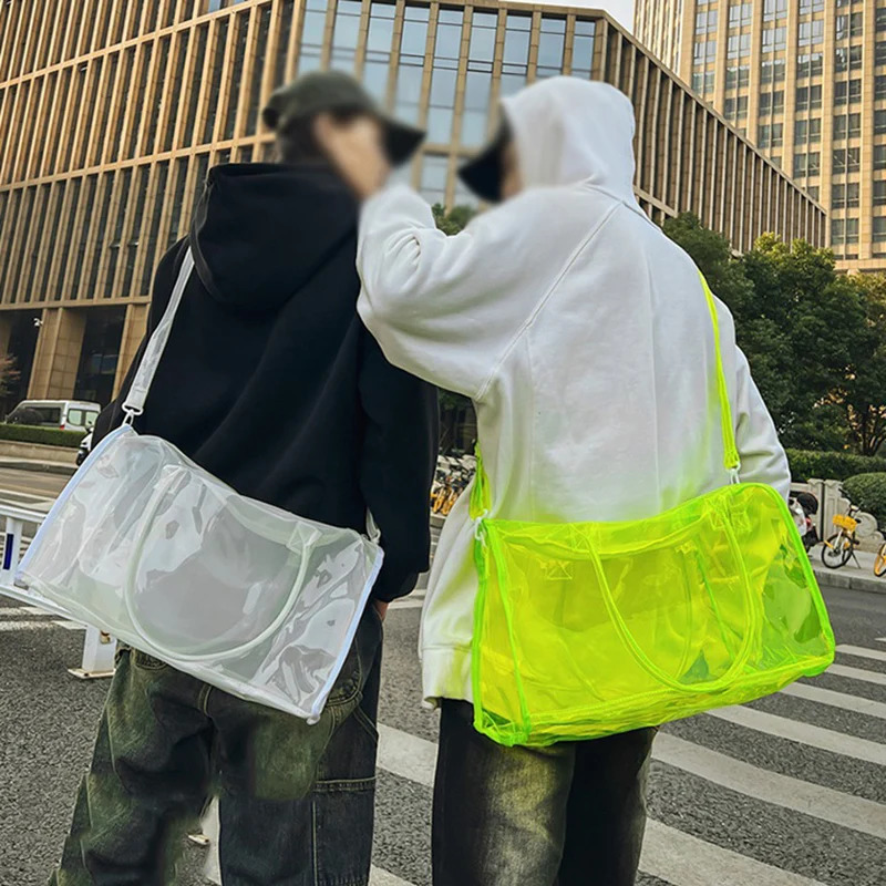 PVC Clear Travel Duffel Bag Waterproof Gym Yoga Tote Bag Outdoor Camping Hiking Beach Swimming Handbag Large Wash Satchel 251110