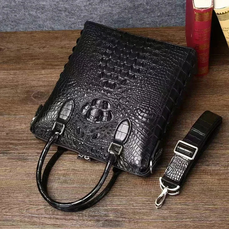 Genuine leather mens business briefcase high-quality classic laptop customized business bag laptop bag 250410