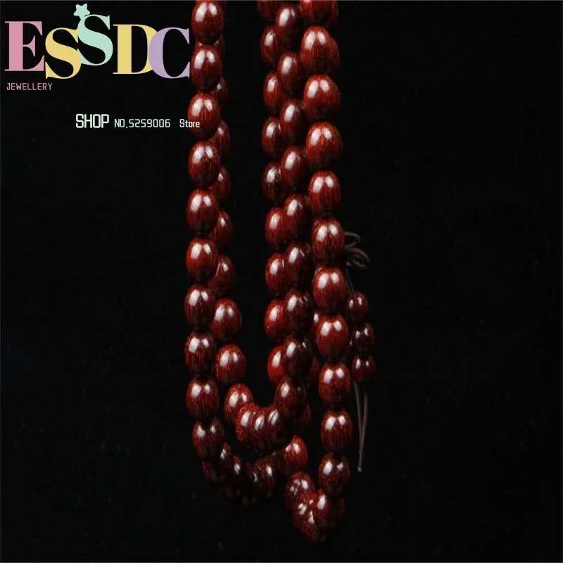 Wholesale Natural Small Leaf Red Sandalwood Prayer Beads Rosary 108 Jewelry Bracelets For Men An