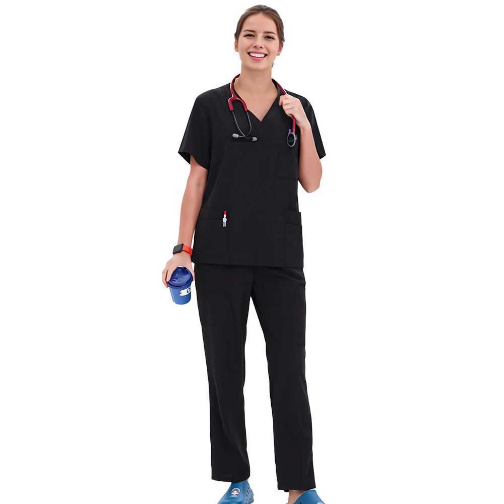 Doctor nurse scrub set hospital uniform clinic medical surgeon nursing suit dental pediatric beauty Sn work suit S23 X250410