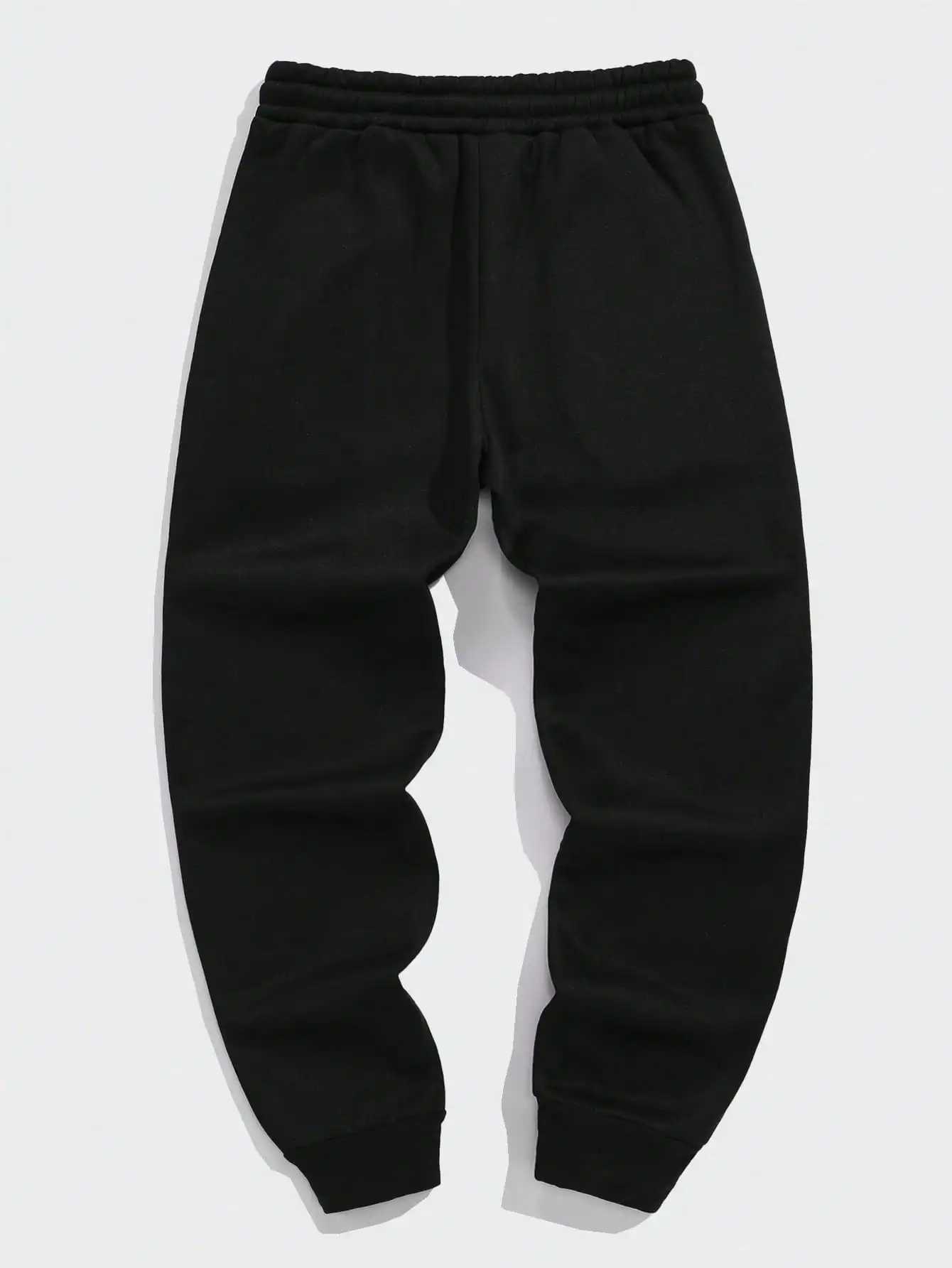 Mens sports pants fashion letter and flame print brushed waist spring/summer sports pants version sports pants S-3XLXJ250410