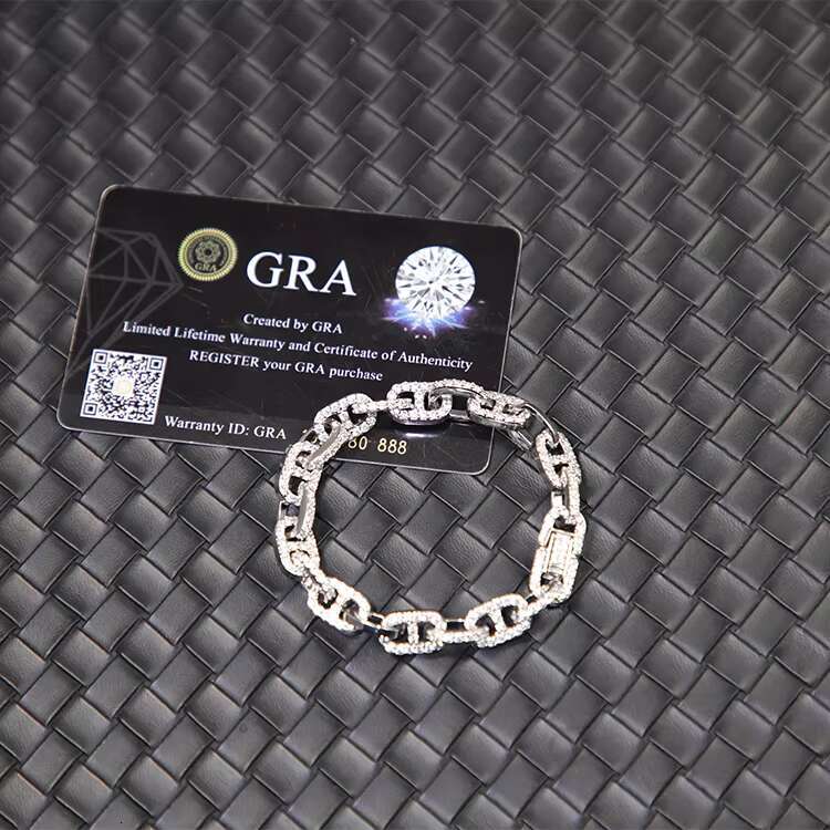 Fashion Style Pig Nose Infinity Links High Quality Moissanite Cuban Link Chains 925 Sterling Silver Chains Bracelet Necklace