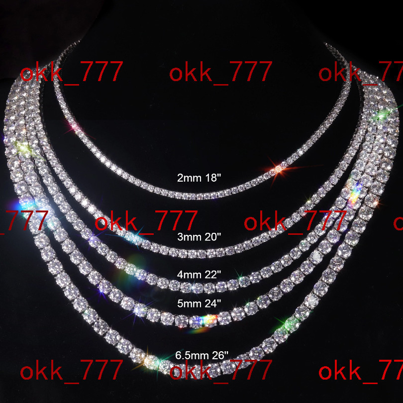 3MM 4MM 5MM Moissanite Tennis Necklace Moissanite Manufacturer Jewelry Gift Hip Hop Fashion Cuban Chain Necklace