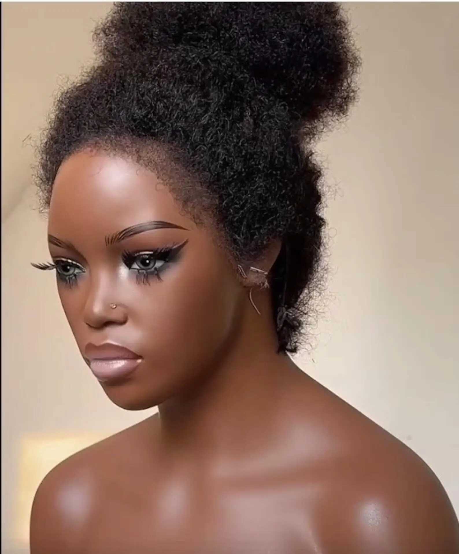 26Inch Soft Long Glueless Natural Black Kinky Straight Lace Front Wig For Women With Baby Hair Synthetic Preplucked DailyT251111