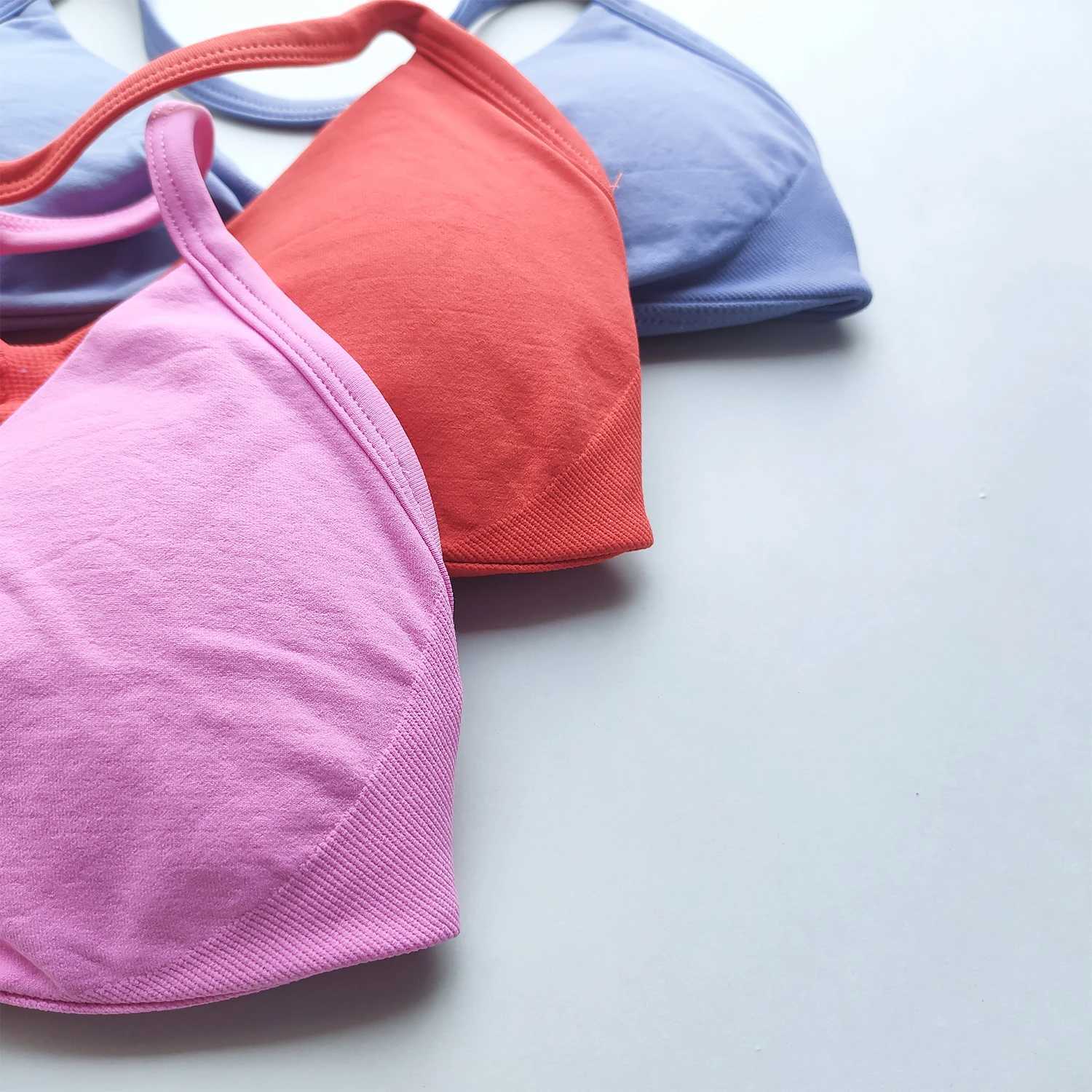 Impact sports bra shoulder strap backless yoga gym bra detachable cup womens sportswear gym top suspender sports braW250411