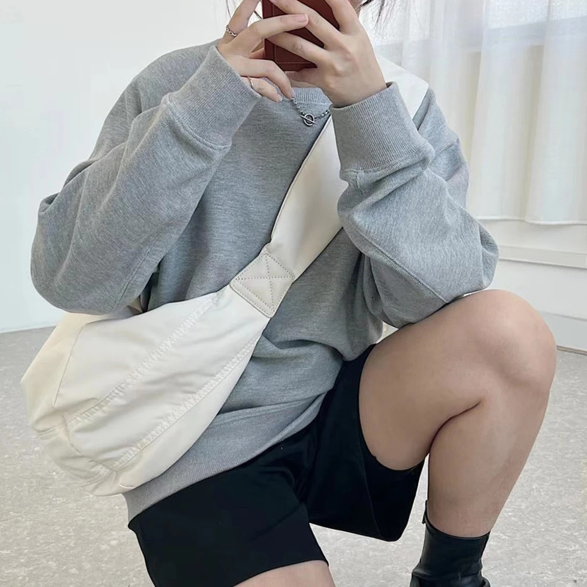 Fashionable casual large capacity nylon ladies shoulder bag Korean style tramp youth crossbody bagzmt 251110