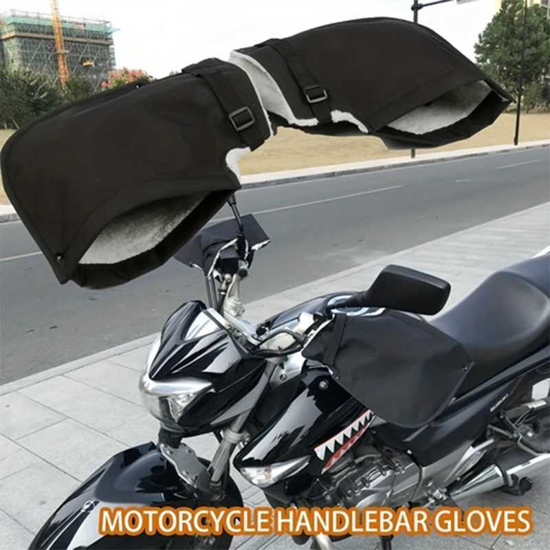 Winter Motorcycles Handlebar Gloves 32x27x25cm Windproof Waterproof Motorbike Scooter Handlebar Grip Cover Accessories S25118
