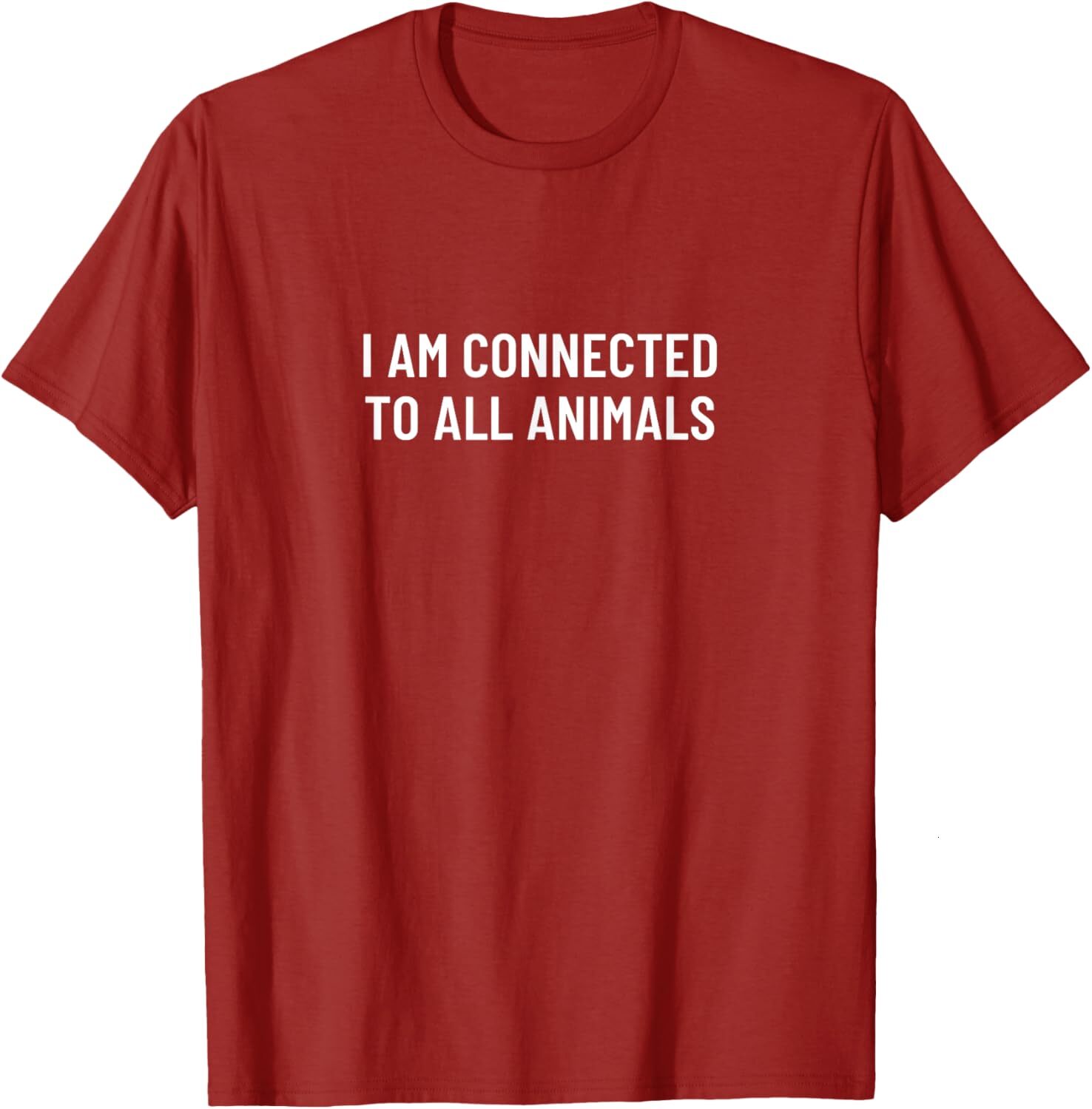 T shirt for Mens I am connected to all animals Graphic Tee Casual Tops Clothes Short sleeve cool