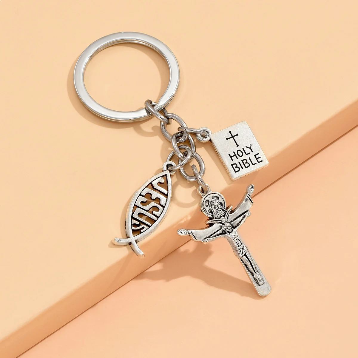 20 cross Holy Bible keychains for bags small gift keychains jewelry car keychain accessories 250409