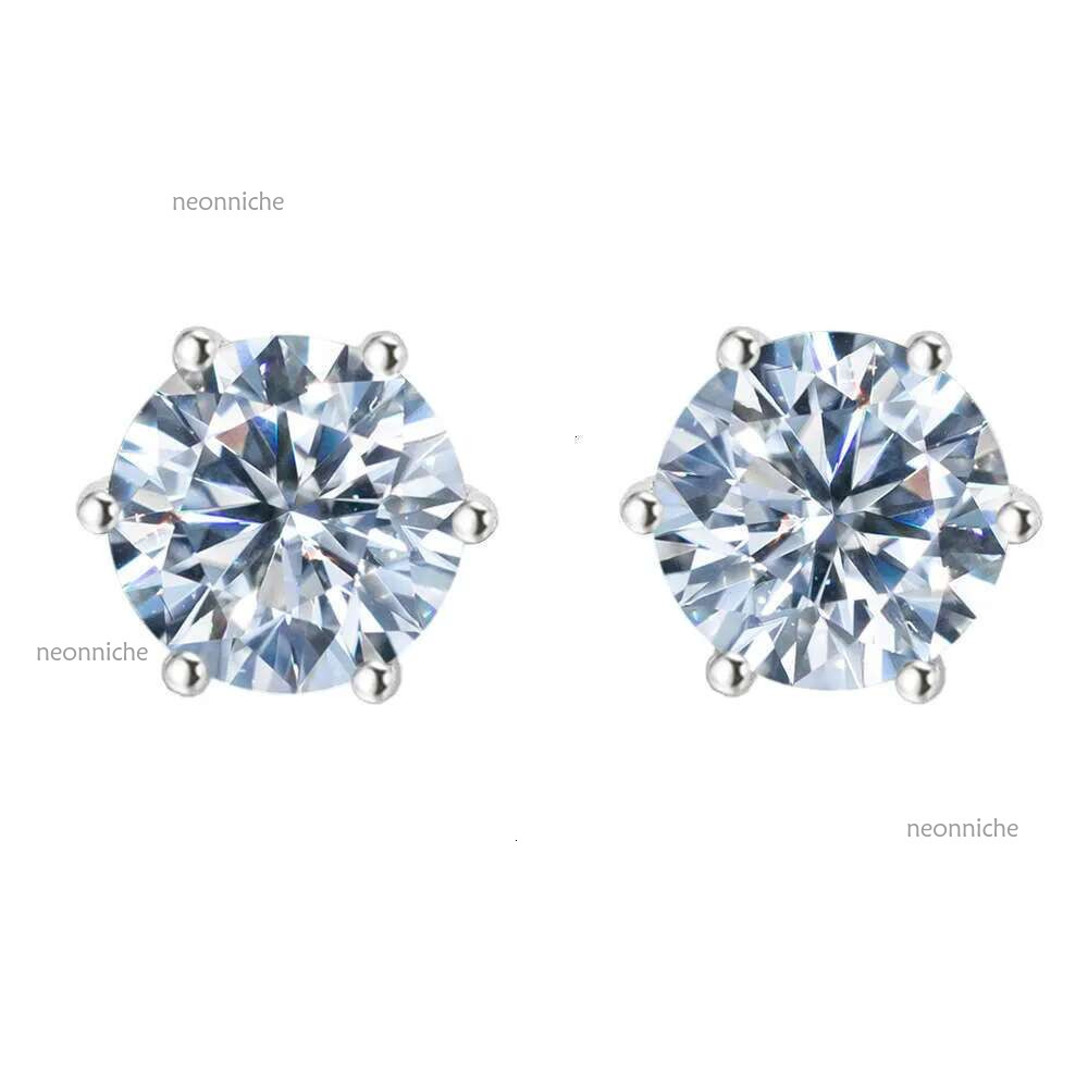pass dia tester vvs1 moissanite designer for women sterg sier 6 prong stud earrings plated gold mens earring jewelry valentines day gift