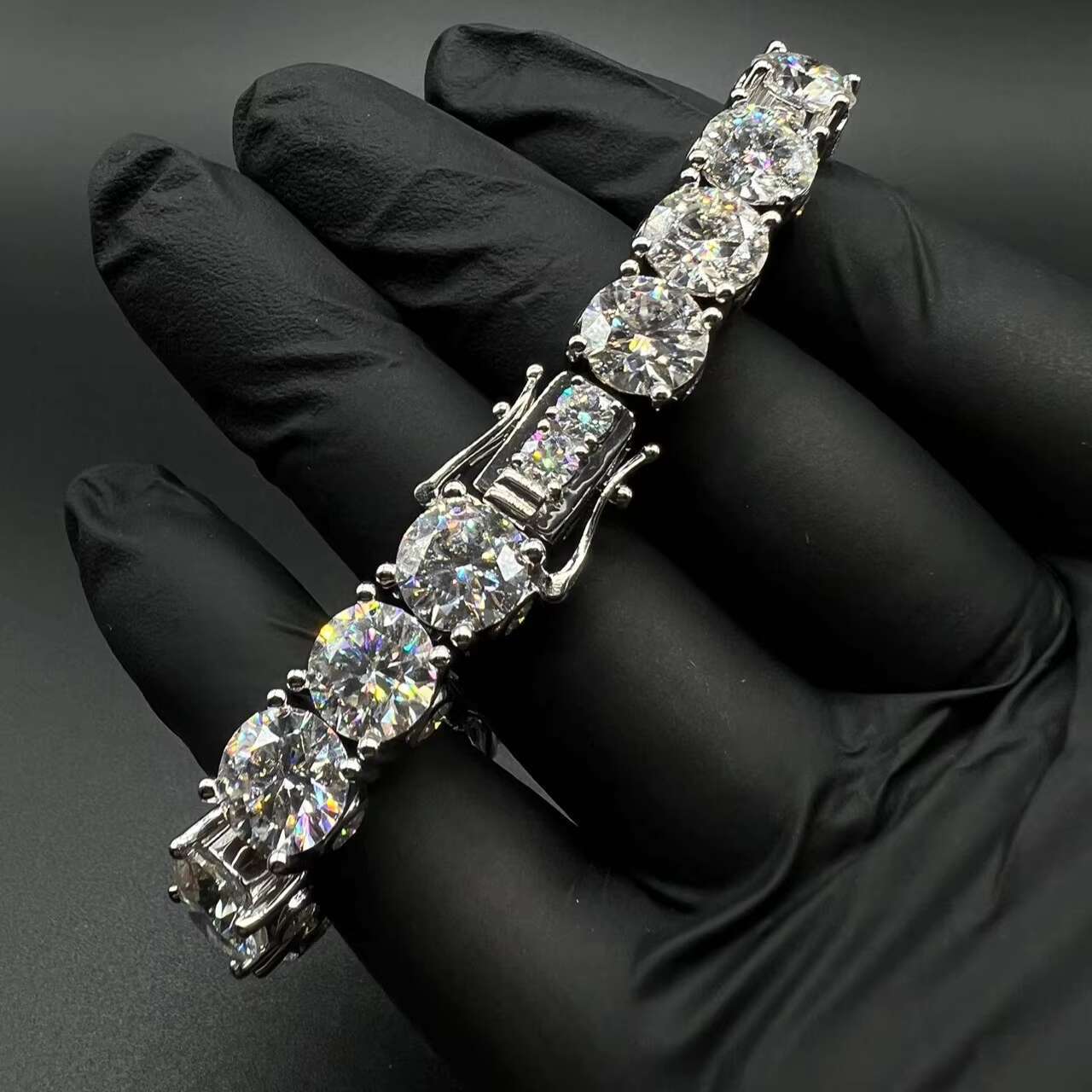 High Quality 9mm Moissanite Jewelry 3ct Woman Moissanite Tennis Chain Bracelets