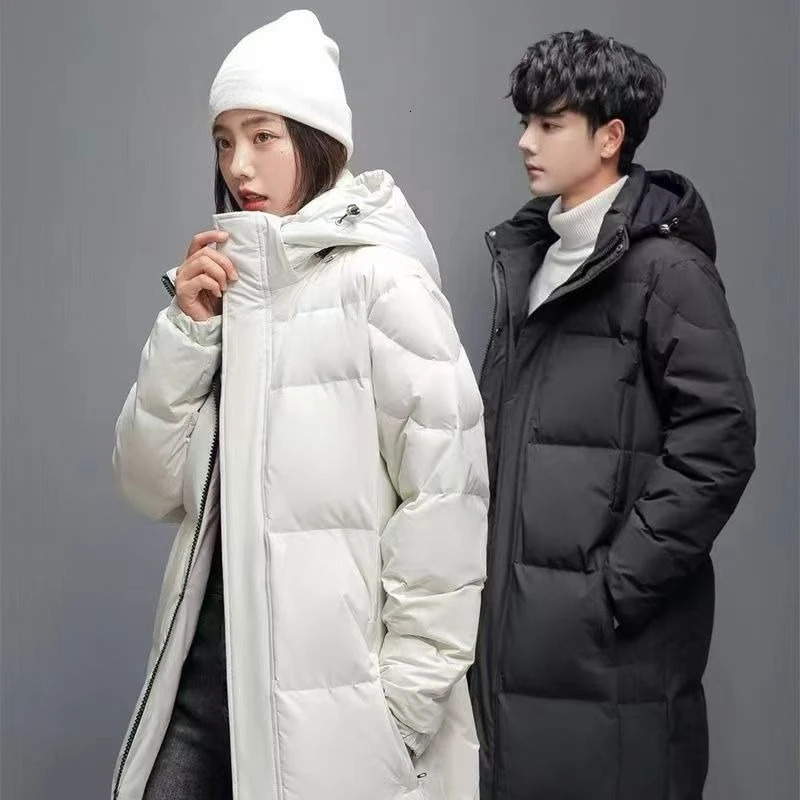 Unisex Long Winter Cotton Coat Thickened Puffer Jacket for Men Women Art Exam Warm Oversized Parka 251106