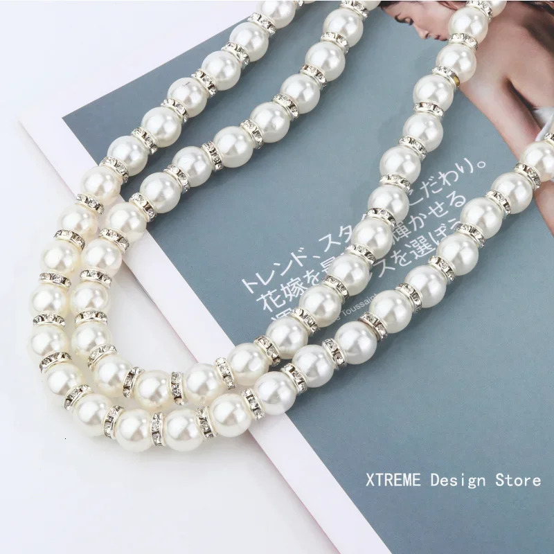 120CM Pearl Strap for Bags Accessories For Handbags DIY purse Replacement Long Beaded Chain Pearl Shoulder Strap For Bag 251110