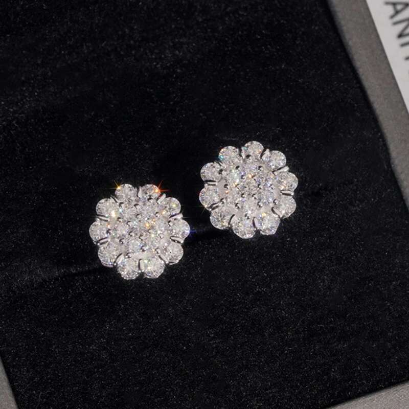 Full Moissanite D Color Diamond Womens New Earrings 925 Sterling Silver Earring Plated 18k White Gold for Men Women