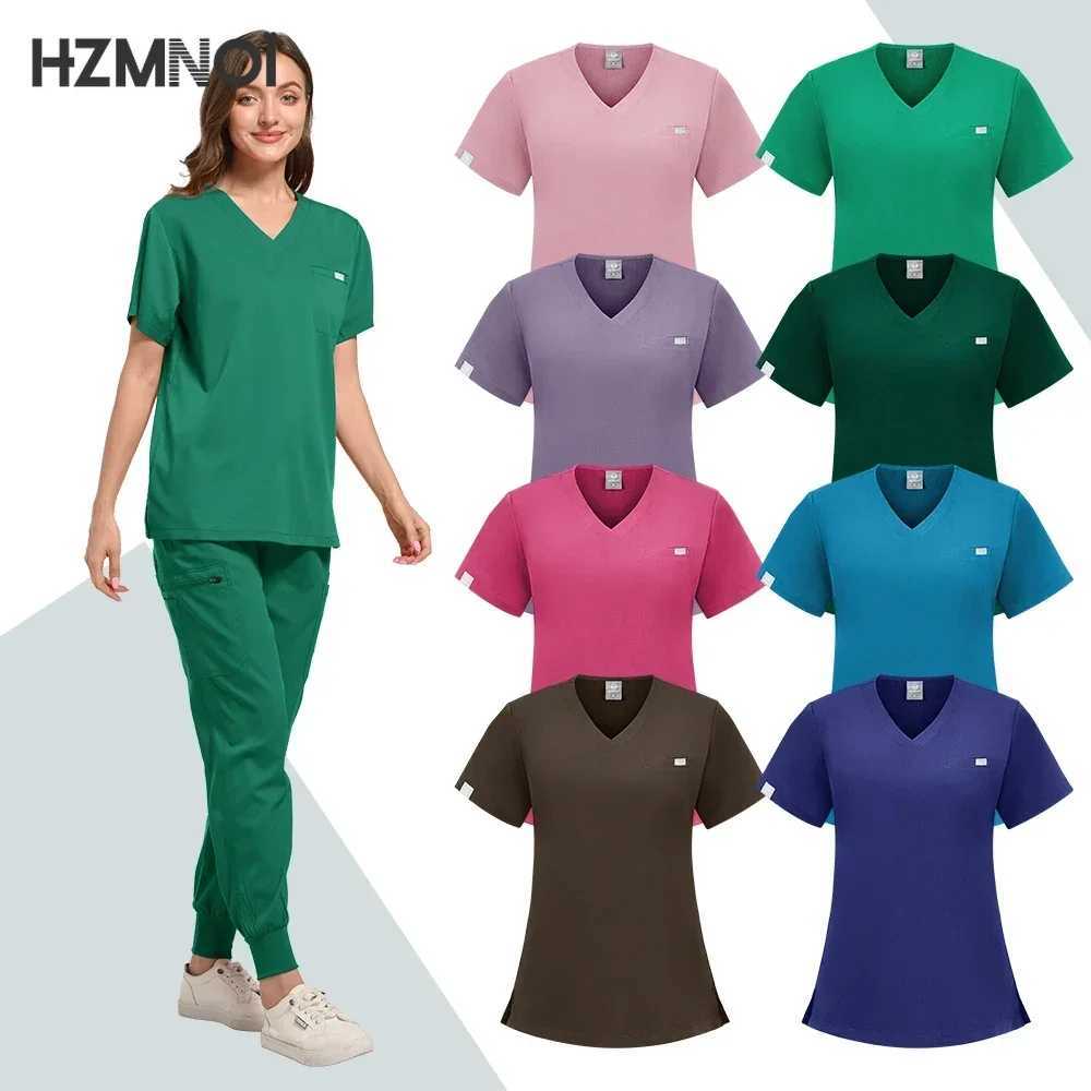 Dentistry Doctor Lab Spa Uniform Surgical Scrub Uniform for Woman Pharmacy Pet Hospital Set Slim Fitting Elasticity Nurse Scrubs X250410
