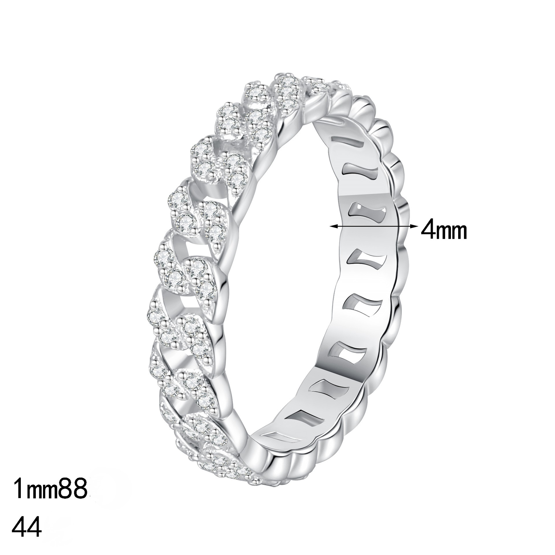 TaiYang GRA 0.44CT Full Pave Starry Moissanite Ring for Women, Luxurious 925 Sterling Silver Wedding Engagement Diamond Ring Jewelry Gift pass tester