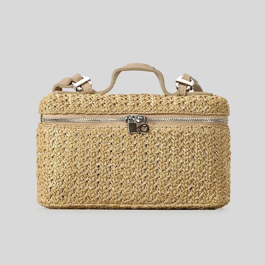 Fashion Box Pp Straw Women Handbags Weave Small Shoulder Bags Casual Summer Beach Crossbody Bag Mini Bali Travel Purses 2025