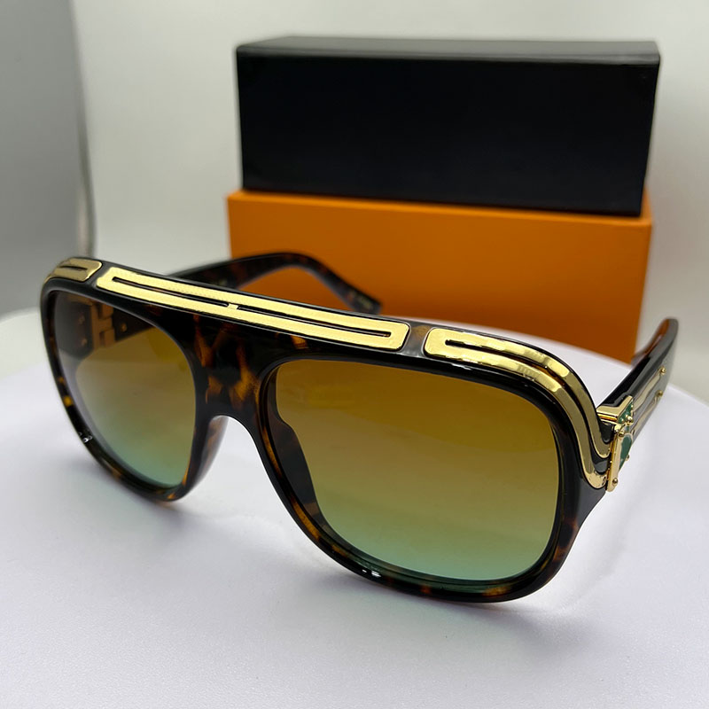 Luxury Z2517 Sunglasses Mens Designer Full Frame Vintage Designer Sunglasses For Men Shiny Gold Engrave Signature Gold plated Top with box and shopping bag