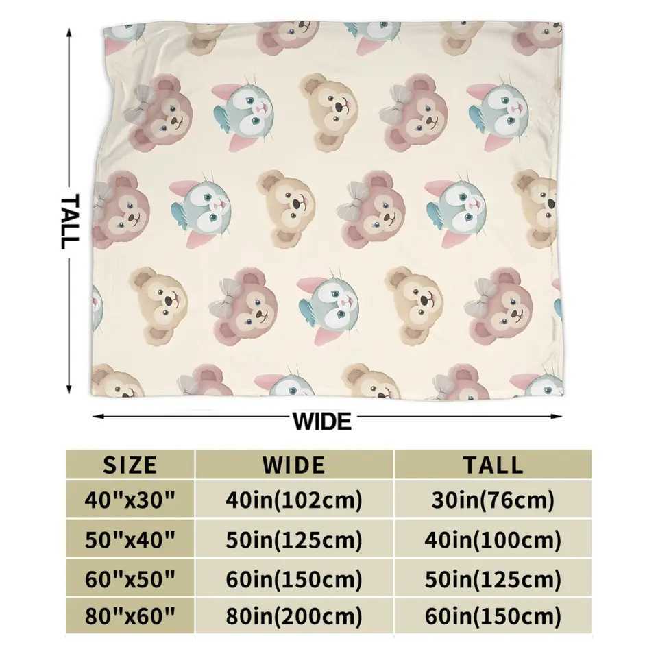 Duffy Bear And Friends Velvet Throw Blanket StellaLou LinaBell for Bedspreads Knitted Blanket Car Lightweight Portable Quilt C251111
