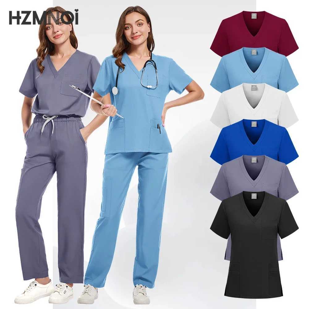 New Anti-Wrinkle Clinical Uniforms Washable Nurse Scrubs Sets Surgical Doctor Medical Uniforms Beauty Sn Spa Workwear X250410