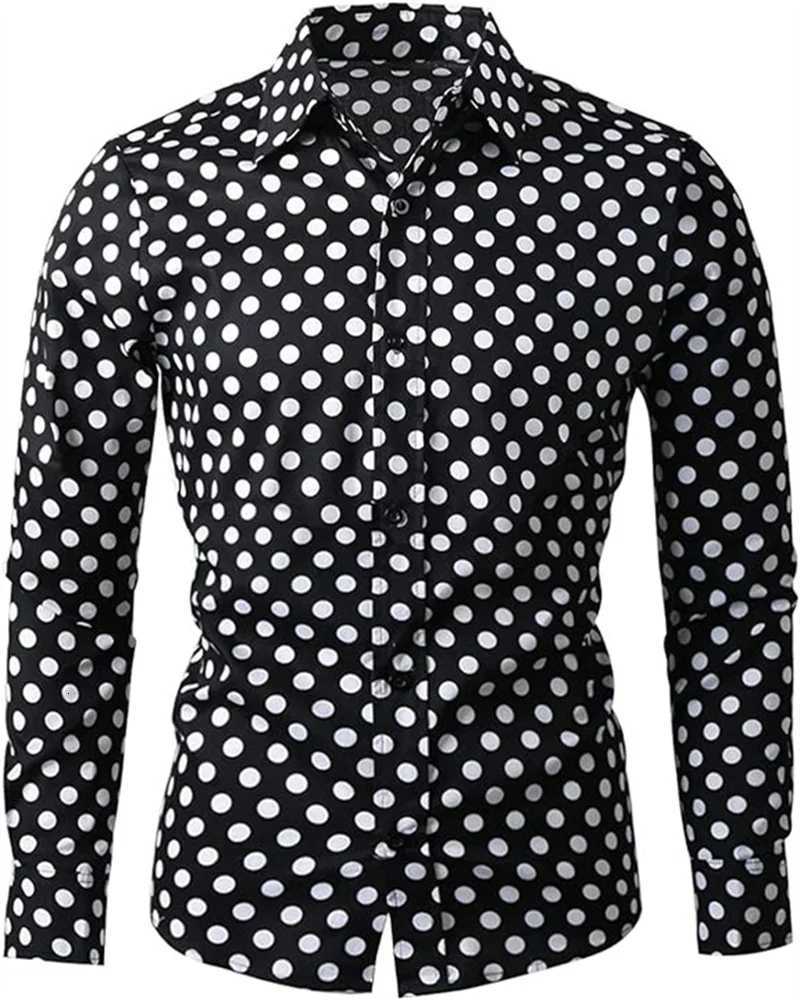 Fashion 3D Printed Mens 10-color Polka Dot Long-sleeved Slim-fit Shirt Button And Long-sleeved Comfort Casual Mens Tops K251110