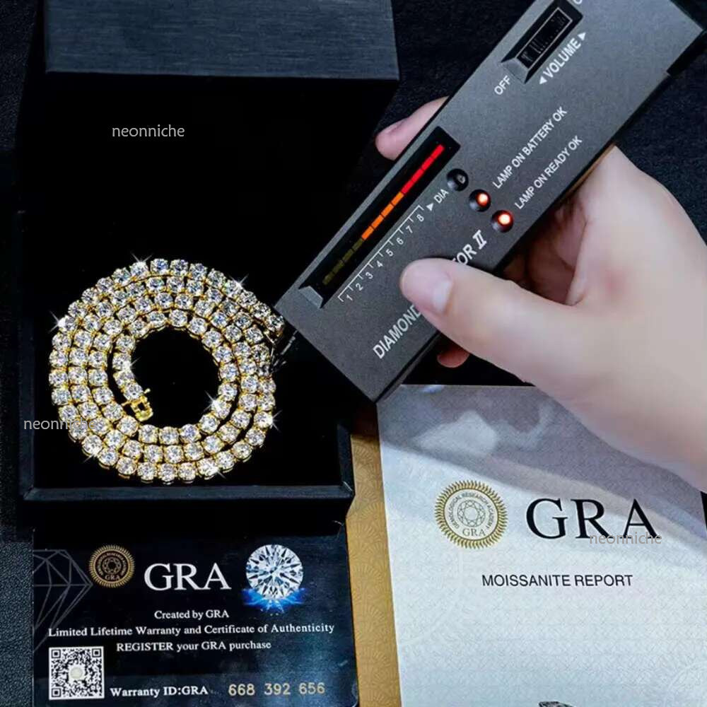 jewelry for men women necklace iced out 5mm high quality vvs sterg sier moissanite tennis chain bracelet