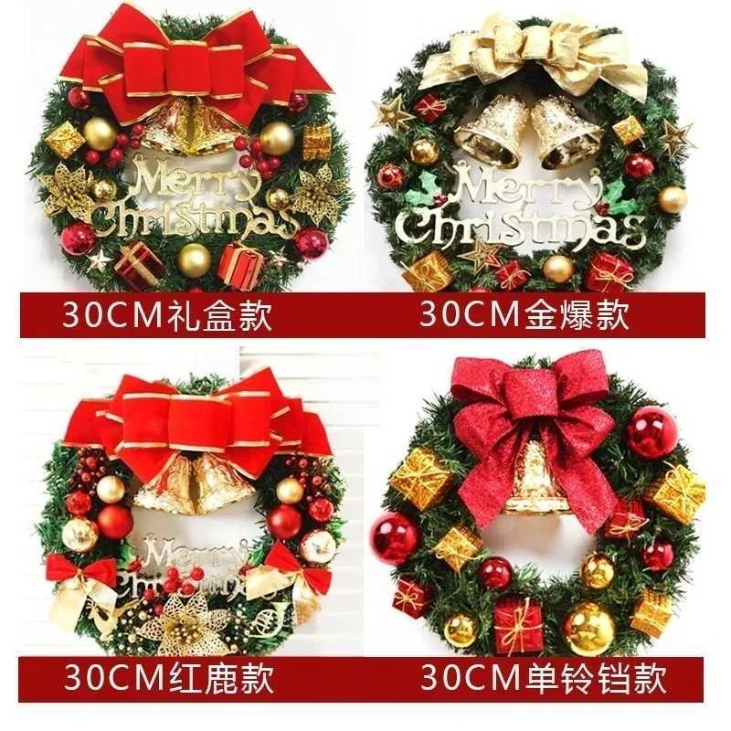 Christmas Decorations 30cm Christmas Wreath Artificial Wreath Door Hanging Window Props Background Christmas Tree AccessoriesM251115