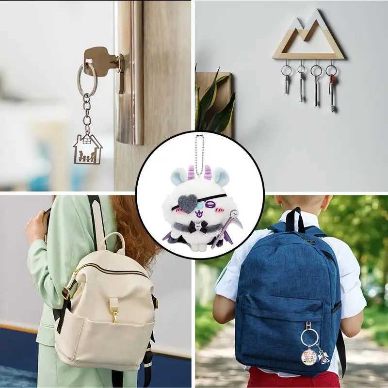 Multi style Kawaii plush pendant keychain Ins plush animal stuffed toy keychain bag charm pendant keychain mesh birthday gift W250411