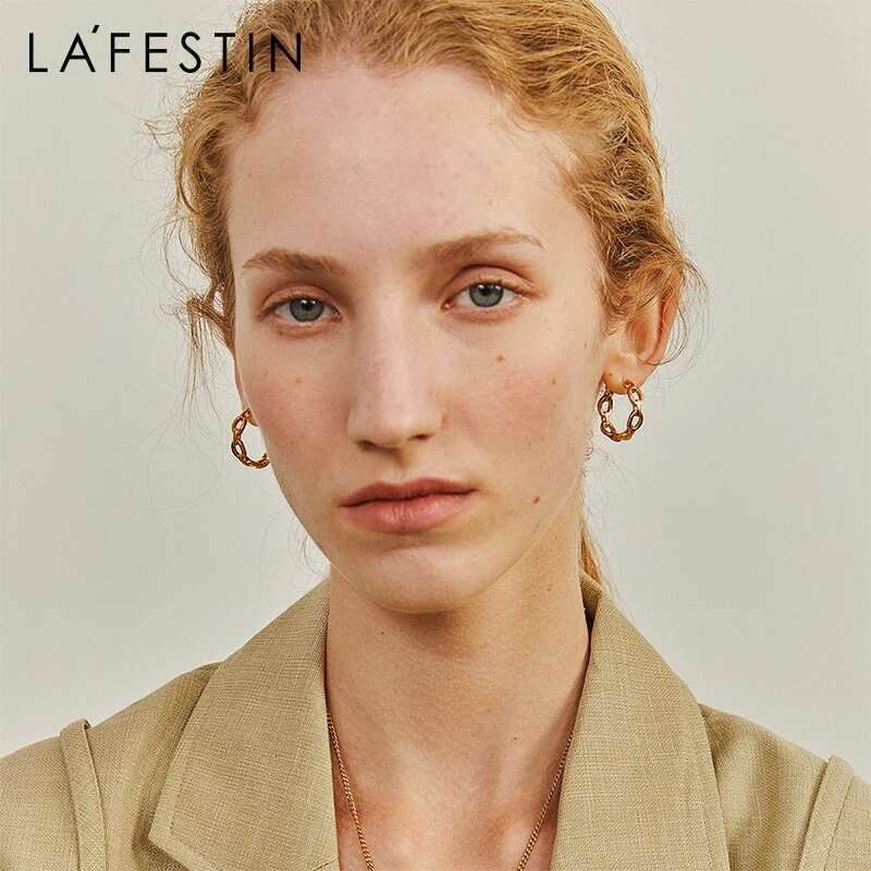 LA FESTIN Designer Female 2021 New Trendy Simple Retro Fashion Jewelry Niche Temperament Earrings Ins