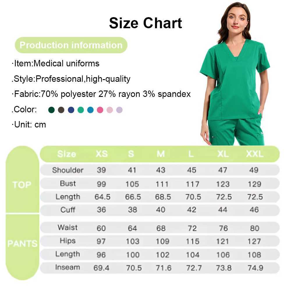 High Quty Uniforme Medical Nurse Uniform Scrub Set Women and Mens Modern V-Neck Top and Pant Hospital Workwear Doctor Suits X2504101