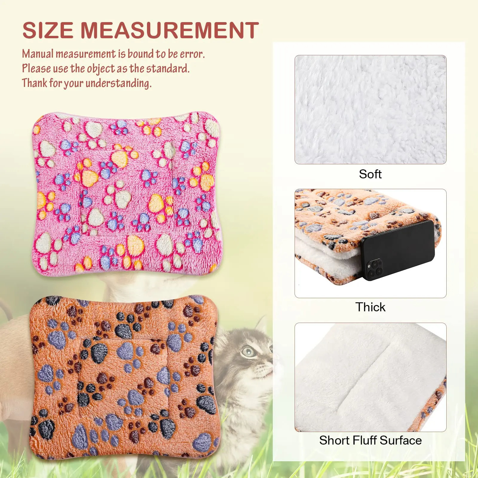 Large Size Flannel Dog Bed Thicken Cat Sleeping Mat Blanket For Puppy Kitten Rug for Small Medium 251110