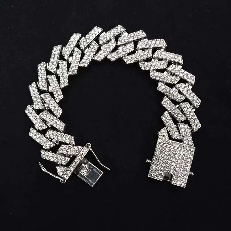DHCollections 20mm Width k Gold Sier Bg Hip Hop Iced Out Miami Cuban Chain Necklace Jewelry