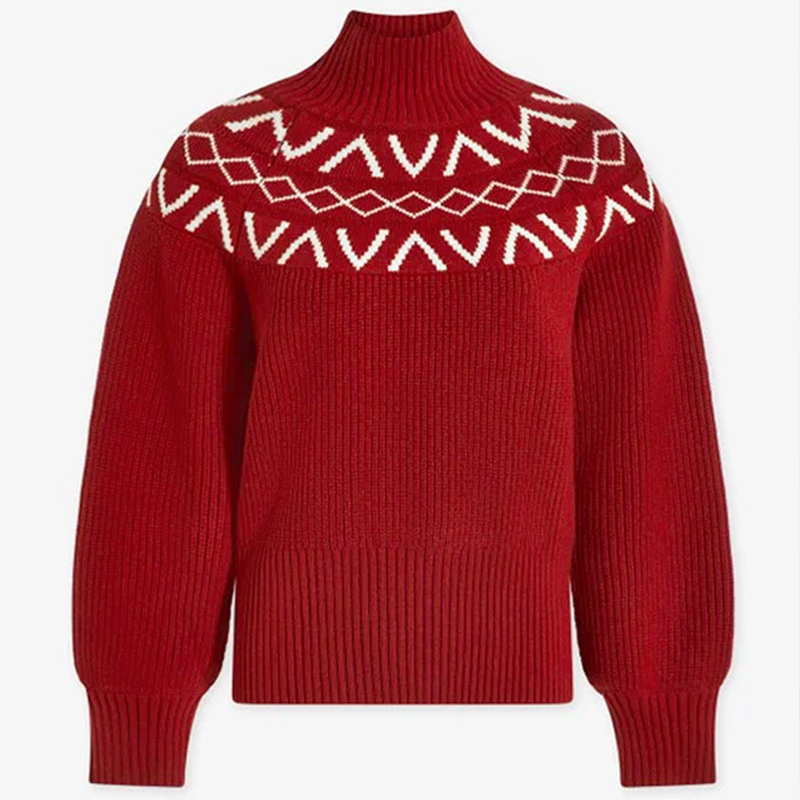 Women's multi-color blazer, stand-up collar long-sleeved sweater, diamond-patterned jacquard fabric, Fair Isle style, casual streetwear attire---