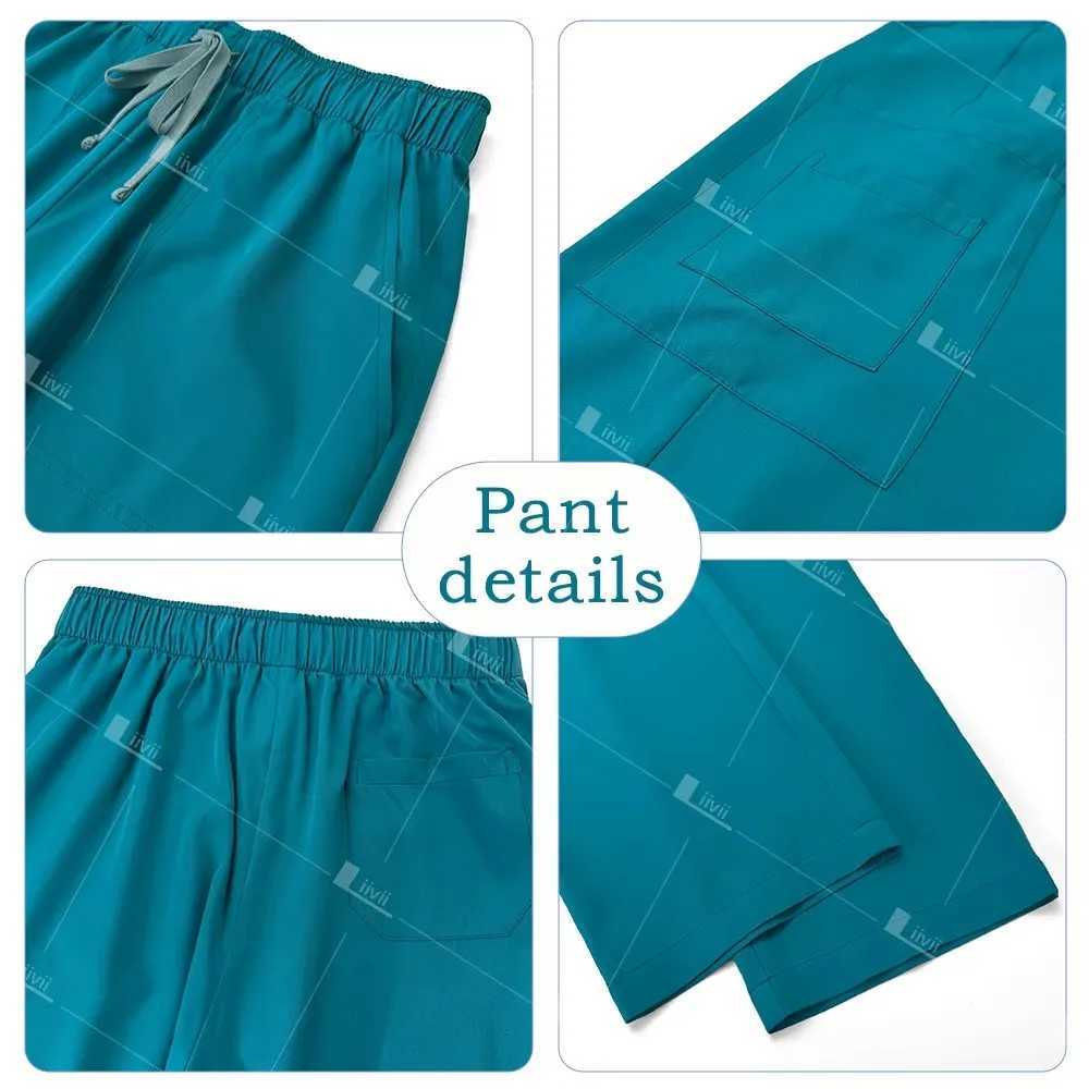 Elastic medical nurse uniform unisex pet beauty care workwear washer set operating room top surgical suit pocket set X250410