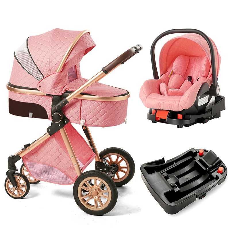 Baby Stroller 3 In 1 High Landscape Stroller For Newborns Infant Trolley Wagon Portable Baby Carriage With BaseXJ250623