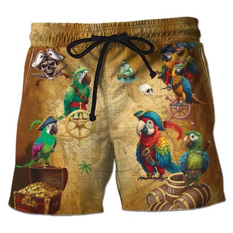 Parrot Toucan 3D printed mens tropical plant shorts pattern Hawaiian beach shorts surfboard shorts quick drying swim trunksW250410