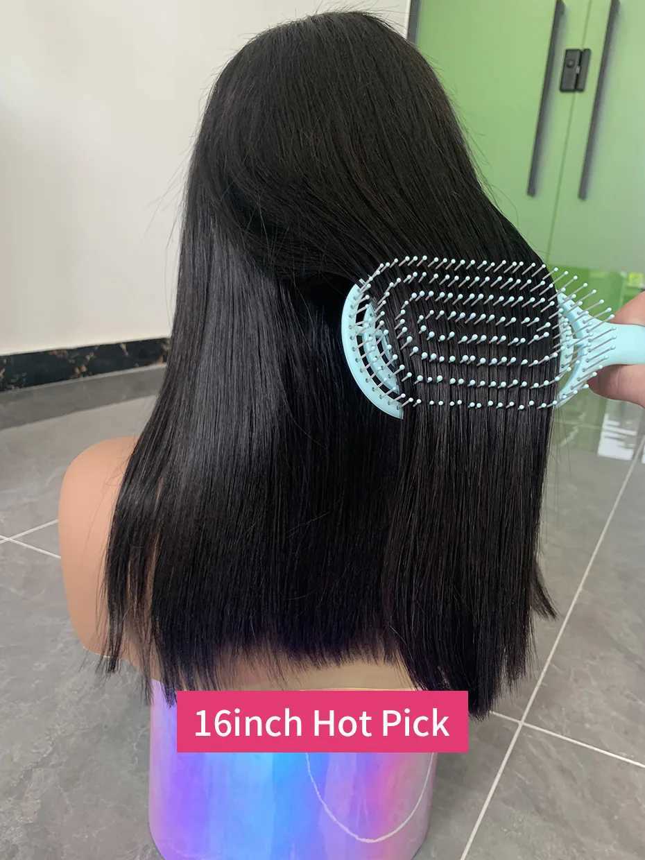 Raw Hair Vietnamese 250 Density 100 Human Hair Lace Frontal Wigs Straight Natural Black 13x6 Bob Wig Lace Front Human Hair WigsT251111