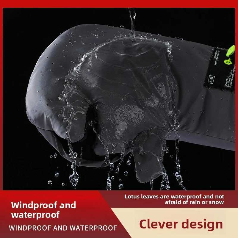 Motorcycle Gloves Winter Version With Thick Velvet Waterproof And Windproof Electric Bike Handguard Motorcycle Warm Handle Cover S25118{category}