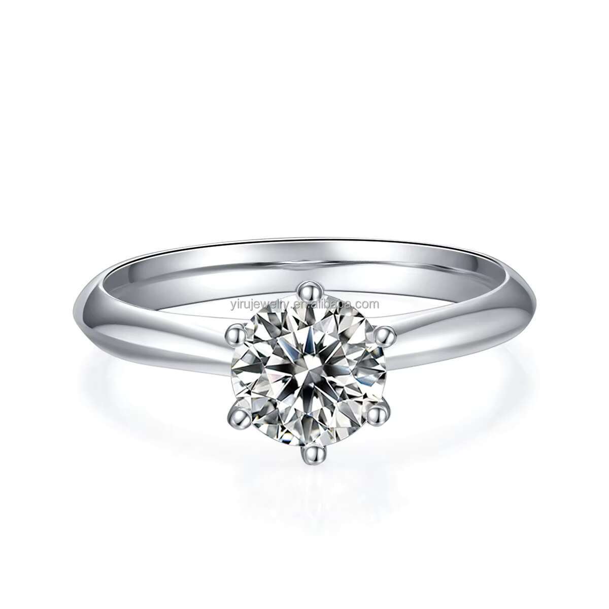 1.0ct Round DEF Moissanite Diamond Solitaire Ring