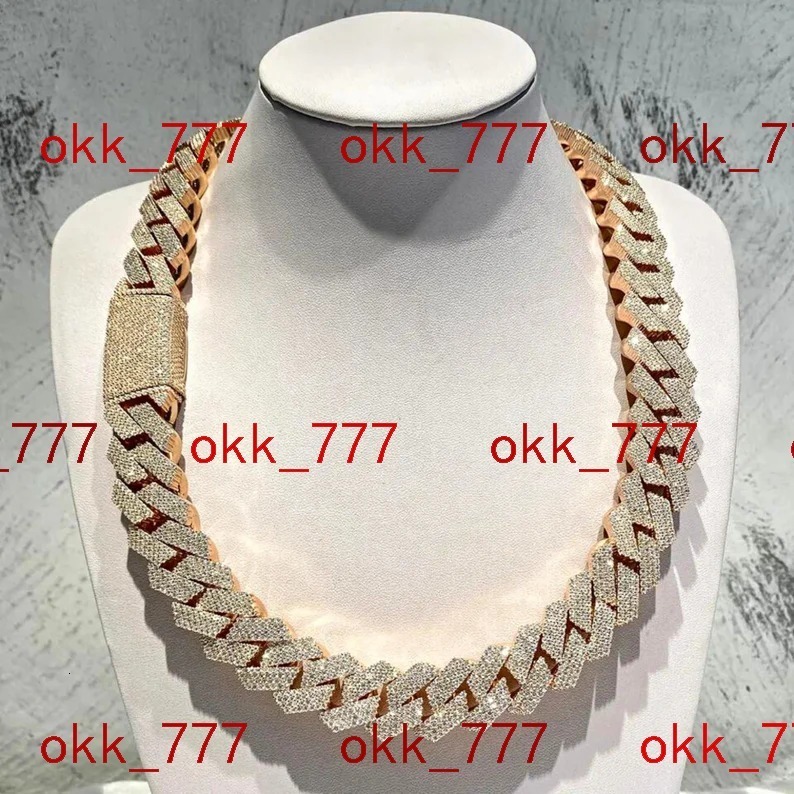 925 Iced Out Hip Hop Moissanite Chain Cuban Hip Hop Customized Chain