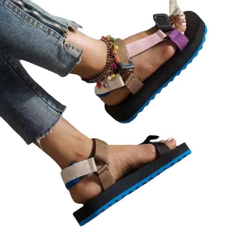 Womens Sandals 2022 New Style Womens Summer Soft Slip Buckle Casual Durable Sandals Womens Outdoor Casual Beach Shoes Size UpXJ250410
