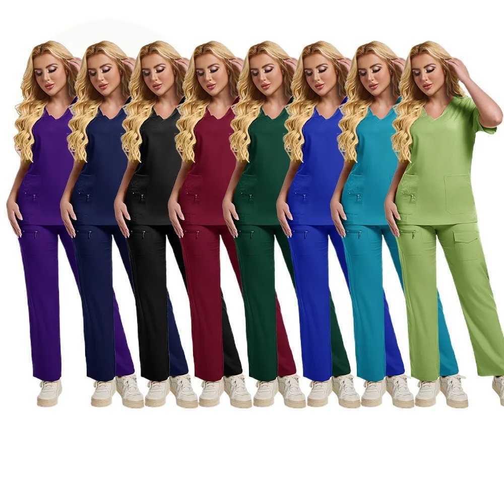 New Anti-Wrinkle Soft Suit Nursing Work Clothes Medical Nurse Uniforms Nursing Scrub Set for Womens Men Medical Surgical Clothes X250410