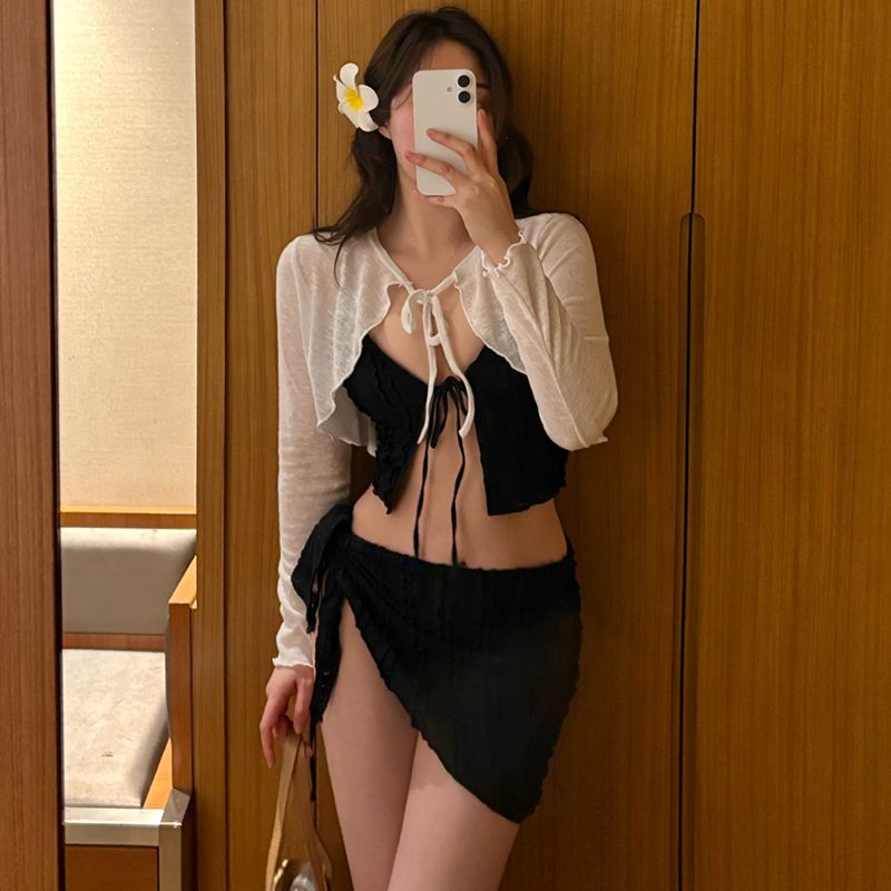 Factory direct sales split three piece women's swimsuit, beach vacation hot spring swimsuit