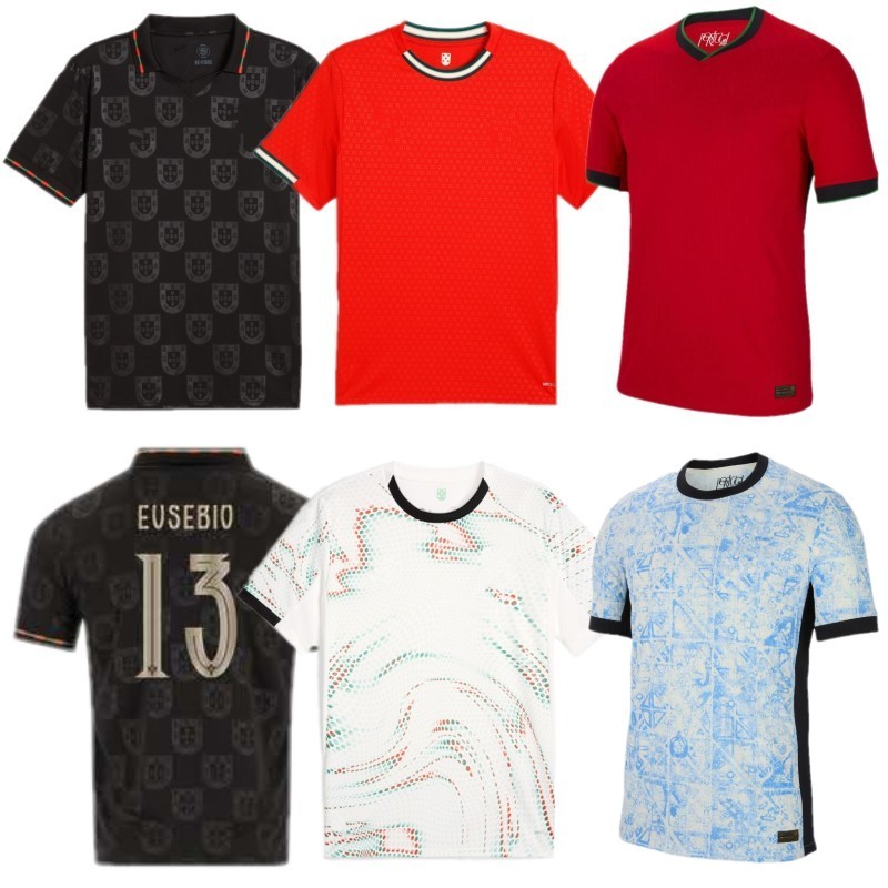 2025 Portugal EUSEBIO Soccer Jerseys Mens RONALDO DALOT B.FERNANDES BERNARDO JOAO FELIX DANILO VITINHA R.NEVES MATHEUS N. Kids Kit Uniform