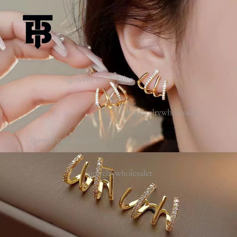TB BHULAMTE Designer French Silver Needle Earrings Fashion Luxury Diamond Butterfly Earrings Niche Simple Versatile High-end Women's Jewelry