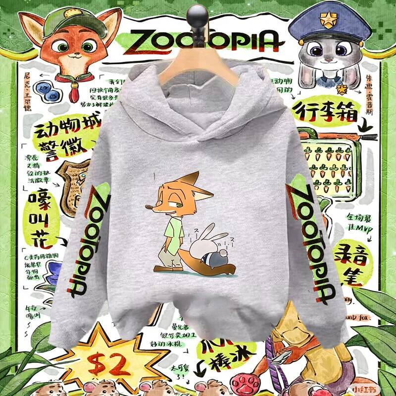 Disney Zootopia Judy And Nick Wilde Hooded Sweatshirts Kids Sister Matching Outfits Gift For Girls Boys Children Clothing